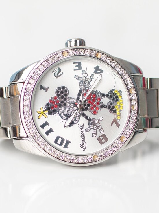 Disney Ingersoll Minnie Mouse Watch Rhinestone Bezel Stainless Steel ZR26165 main image 3